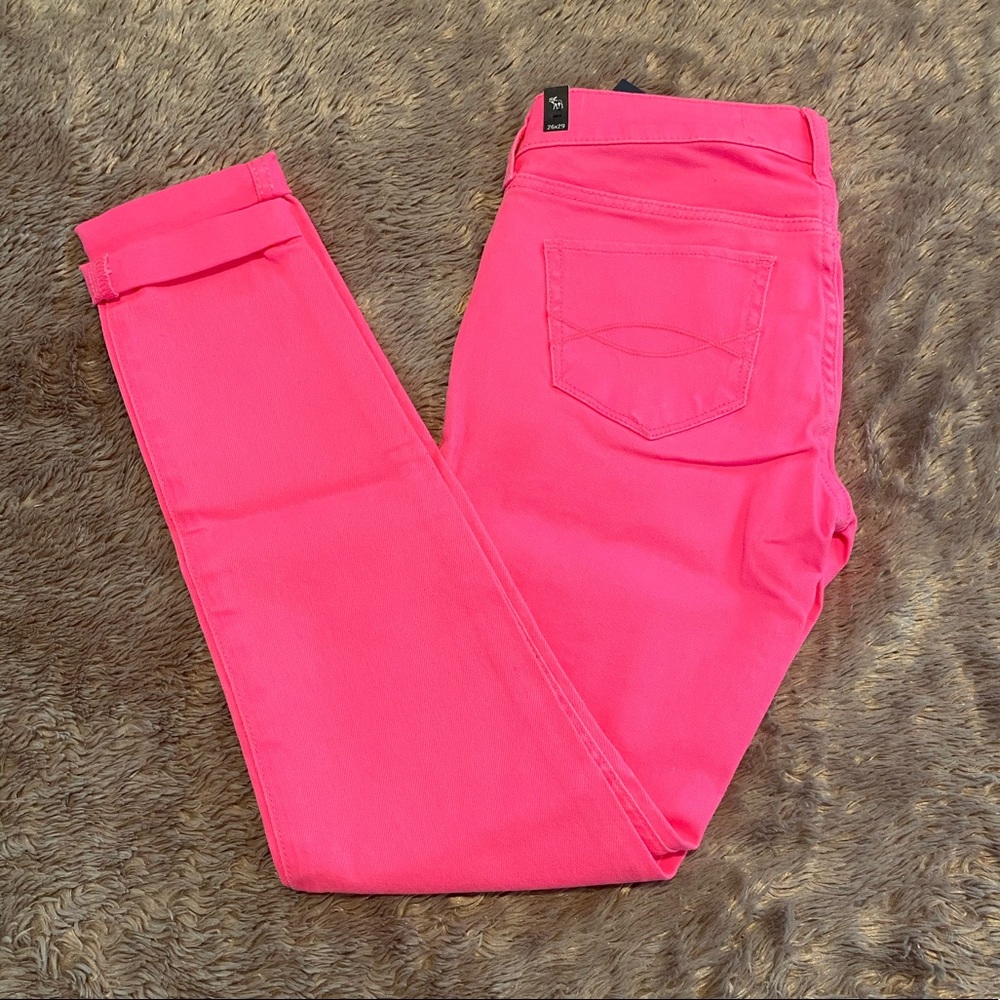 Abercrombie & Fitch, Pink Neon Skinny Jeans. NWT